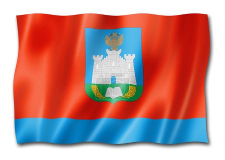 Téléchargez les photos : Etat d'Oryol - Oblast - drapeau, Russie agitant la collection de bannières. Illustration 3D - en image libre de droit