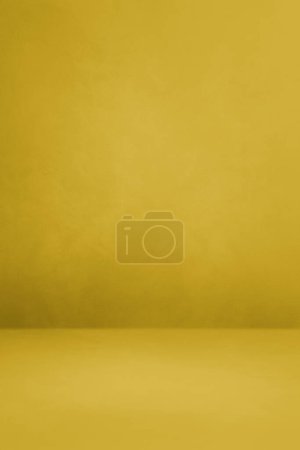 Photo for Green ocher concrete interior background. Empty template scene. Vertical mockup - Royalty Free Image