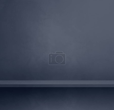 Photo for Empty shelf on a dark grey concrete wall. Background template scene. Square mockup - Royalty Free Image