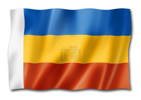 Téléchargez les photos : Etat de Rostov - Oblast - drapeau, Russie agitant la collection de bannières. Illustration 3D - en image libre de droit