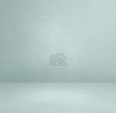 Photo for Light blue concrete interior background. Empty template scene. Square mockup - Royalty Free Image