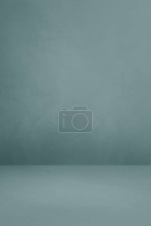Photo for Blue grey concrete interior background. Empty template scene. Vertical mockup - Royalty Free Image