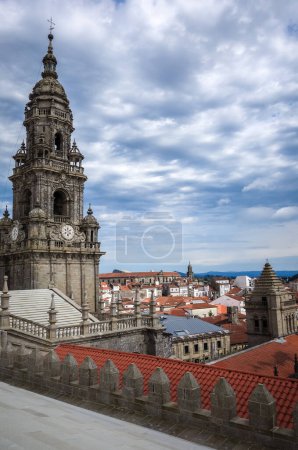Foto de Catedral de Santiago de Compostela, Galicia, España. Vista desde el techo - Imagen libre de derechos