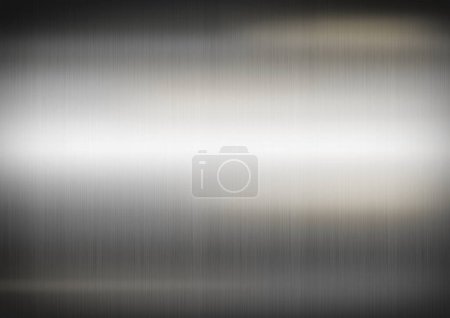 Foto de Metal cepillado en plata. Fondo de pantalla horizontal textura - Imagen libre de derechos