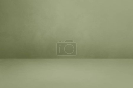 Photo for Khaki green concrete interior background. Empty template scene. Horizontal mockup - Royalty Free Image