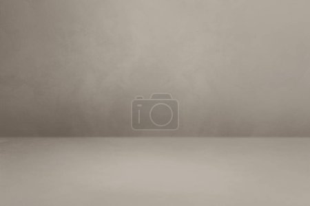 Photo for Warm grey concrete interior background. Empty template scene. Horizontal mockup - Royalty Free Image