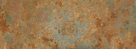Photo for Old rusty metal texture. Grunge background industrial wallpaper. Horizontal banner - Royalty Free Image