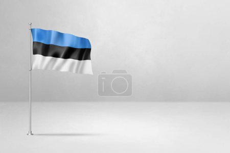Photo for Estonia flag, 3D illustration, isolated on white concrete wall background - Royalty Free Image