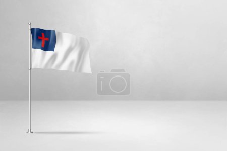 Téléchargez les photos : Drapeau chrétien, illustration 3D, isolé sur blanc - en image libre de droit