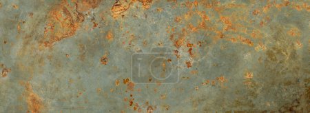 Photo for Old rusty metal texture. Grunge background industrial wallpaper. . Horizontal banner - Royalty Free Image