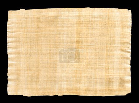 Photo for Old brown papyrus texture isolated on black background - Royalty Free Image