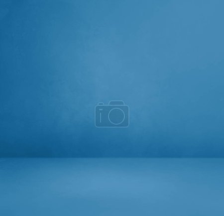 Photo for Blue concrete interior background. Empty template scene. Square mockup - Royalty Free Image