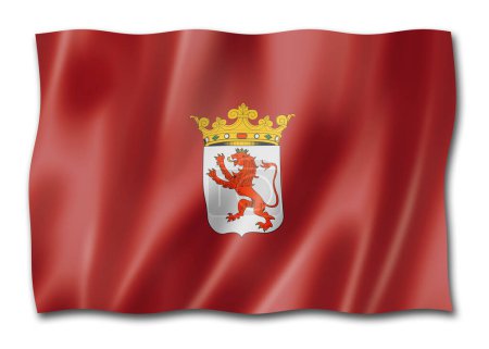 Photo for Leon province flag, Spain waving banner collection. 3D illustration - Royalty Free Image