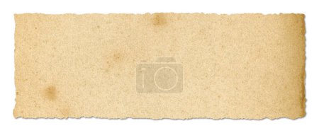 Photo for Old parchment paper texture background. Horizontal banner vintage wallpaper. Isolated on white - Royalty Free Image