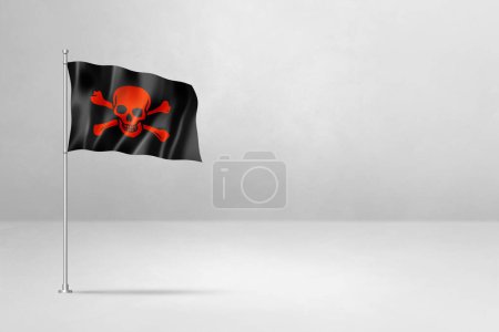 Photo for Pirate flag, Jolly Roger, 3D illustration, isolated on white - Royalty Free Image