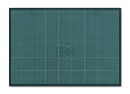 Photo for Green cutting mat with scales. Background wallpaper isolated on white - Royalty Free Image