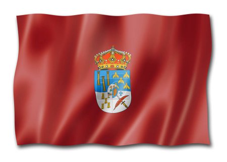 Téléchargez les photos : Drapeau de la province de Salamanque, collection de bannières d'Espagne. Illustration 3D - en image libre de droit