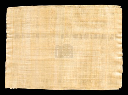 Foto de Textura de papiro marrón viejo aislado sobre fondo negro - Imagen libre de derechos