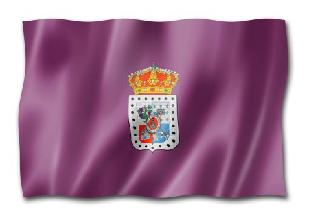 Téléchargez les photos : Drapeau de la province de Soria, collection de bannières d'Espagne. Illustration 3D - en image libre de droit