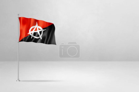 Photo for Anarchy flag, 3D illustration, isolated on white - Royalty Free Image