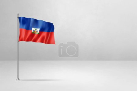 Haiti-Flagge, 3D-Illustration, isoliert auf weißem Betonwandhintergrund
