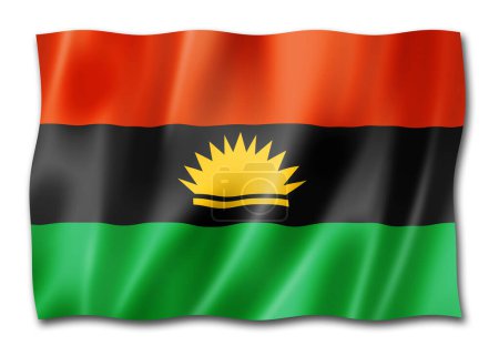 Photo for Biafra ethnic flag, Africa. 3D illustration - Royalty Free Image