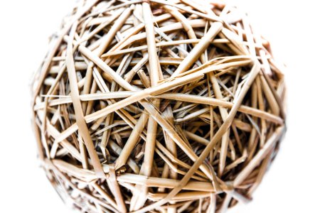 Photo for Woven wicker ball isolated on white background - Royalty Free Image