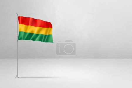 Foto de Bandera de Bolivia, ilustración 3D, aislada en muro de hormigón blanco - Imagen libre de derechos