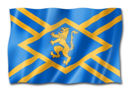 Photo for East Lothian County flag, United Kingdom waving banner collection. 3D illustration - Royalty Free Image