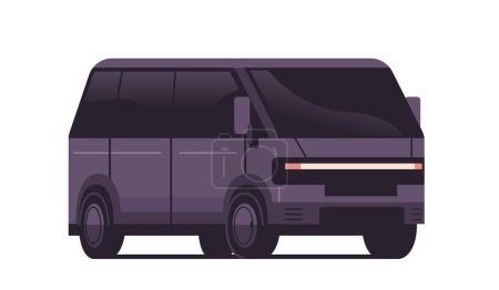 Illustration for Electric bus minivan electrified transportation e-motion EV management sustainable transport concept horizontal vector illustration - Royalty Free Image