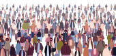 multiethnic people group mix race men women crowd in casual clothes standing together diversity multiculturalism concept horizontal vector illustration Poster #646736712