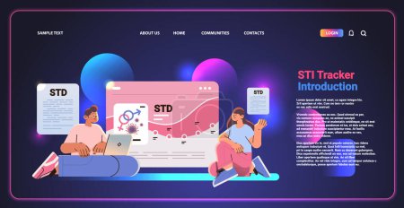Illustration for Sexual health education Sexually Transmitted Diseases STD concept human sexuality concept horizontal copy space vector illustration - Royalty Free Image