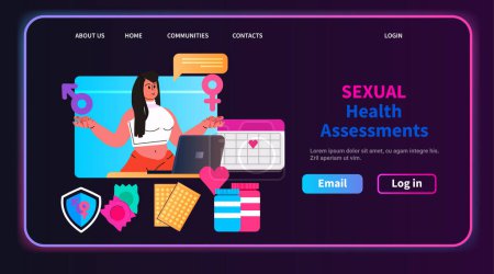 Illustration for Sexual health assesments human sexuality concept horizontal copy space vector illustration - Royalty Free Image