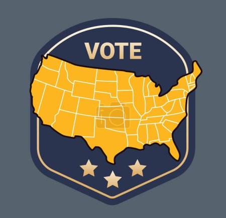 Ilustración de EE.UU. votación mapa americano elección presidencial concepto vector ilustración - Imagen libre de derechos