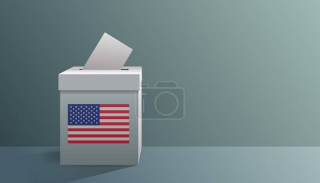 Ilustración de EE.UU. elección presidencial día concepto papeleta de votación en la caja de votación vector horizontal ilustración - Imagen libre de derechos