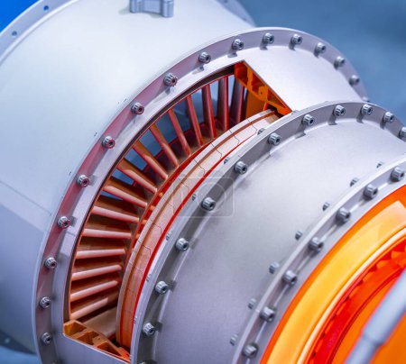 Téléchargez les photos : Mécanisme métallique de turbine détails de fond - en image libre de droit
