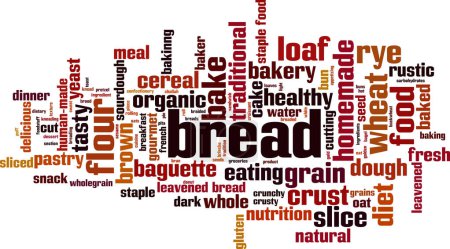 Illustration for Bread word cloud concept. Collage made of words about bread. Vector illustration - Royalty Free Image