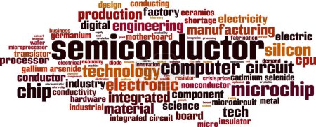 Ilustración de Concepto de nube de palabras semiconductor. Collage hecho de palabras sobre semiconductores. Ilustración vectorial - Imagen libre de derechos