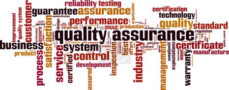 Mot d'assurance qualité concept cloud. Collage composé de mots sur l'assurance qualité. Illustration vectorielle