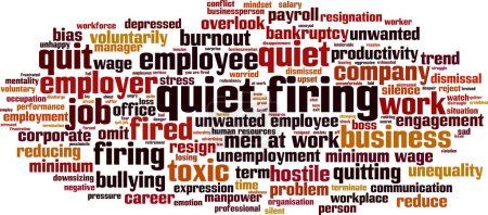 Illustration for Quiet firing word cloud concept. Collage made of words about quiet firing. Vector illustration - Royalty Free Image