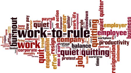 Illustration for Work-to-rule word cloud concept. Collage made of words about work-to-rule. Vector illustration - Royalty Free Image