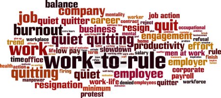 Illustration for Work-to-rule word cloud concept. Collage made of words about work-to-rule. Vector illustration - Royalty Free Image