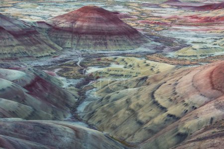 Foto de John Day Fossil Beds National Monument, Oregon, USA. Unusual natural landscapes. - Imagen libre de derechos