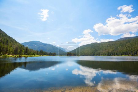 Photo for Serenity lake in the mountains in summer season. Beautiful natural landscapes. - Royalty Free Image
