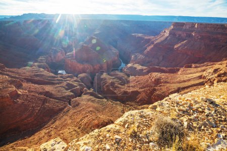 Photo for Picturesque landscapes of the Grand Canyon, Arizona, USA. Beautiful natural background. Sunrise view. - Royalty Free Image