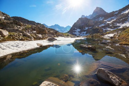 Photo for Hike in Wind River Range in Wyoming, USA. Summer season. - Royalty Free Image