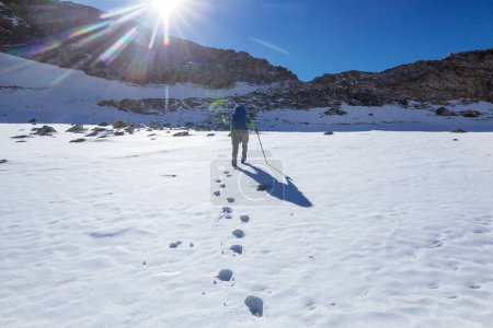Téléchargez les photos : The climb in snowy mountains in the summer season - en image libre de droit