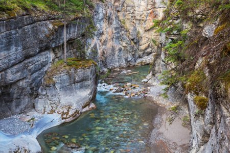Foto de Blue river in narrow canyon in the Canada - Imagen libre de derechos