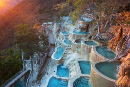 Unusual thermal pools Las Grutas De Tolantongo in Mexico