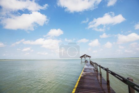 Photo for Boardwalk on the tropical beach - Royalty Free Image